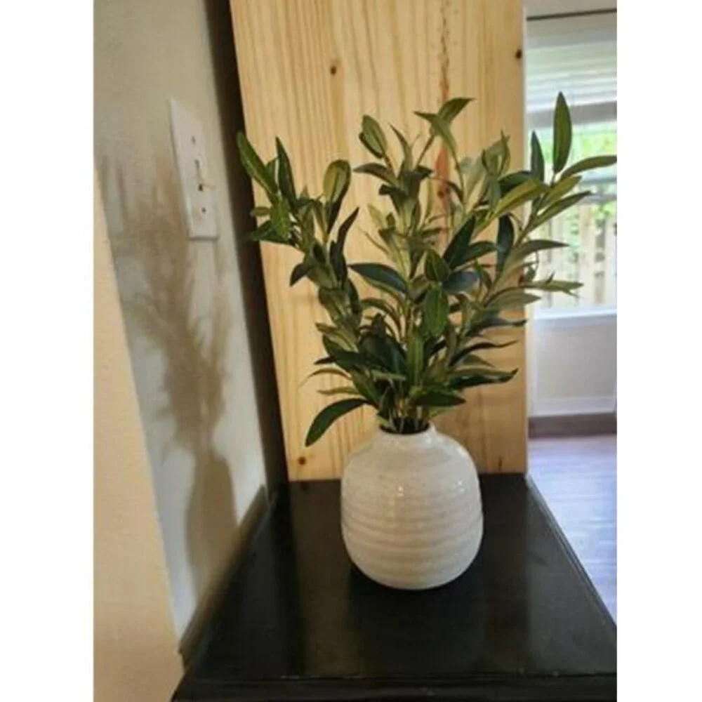 Real Touch Artificial Olive Tree Plant Table Top Greenery Ceramic Vase - Picture 4 of 4